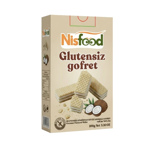 Glutensiz Hindistan Cevizli Gofret 100 gr - 3 adet ürün görseli 1