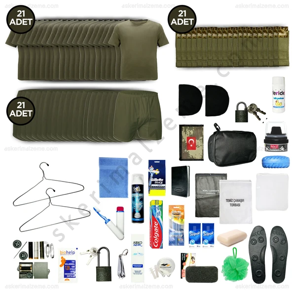 Askerimalzeme.com - 21'li Yazlık TAVSİYE Karacı Bedelli Asker Seti - Asker Kolisi - Askeri Malzeme ürün görseli 1