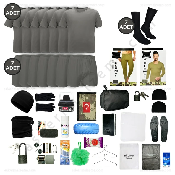 Askerimalzeme.com - 7'li Kışlık EKONOMİK Denizci Bedelli Asker Seti - Asker Kolisi - Askeri Malzeme ürün görseli 1