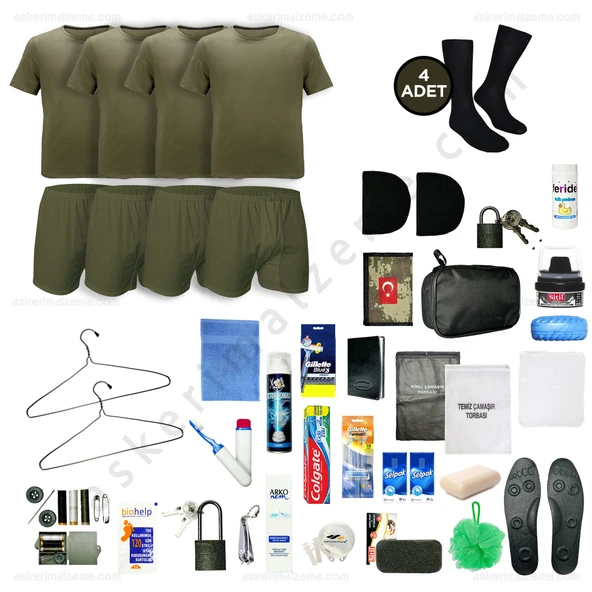 Askerimalzeme.com - 4'lü Yazlık TAVSİYE Jandarma Bedelli Asker Seti - Asker Kolisi - Askeri Malzeme ürün görseli 1