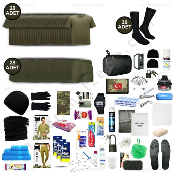 Askerimalzeme.com - 28'li Kışlık HER ŞEY DAHİL Jandarma Bedelli Asker Seti - Asker Kolisi - Askeri Malzeme ürün görseli 1
