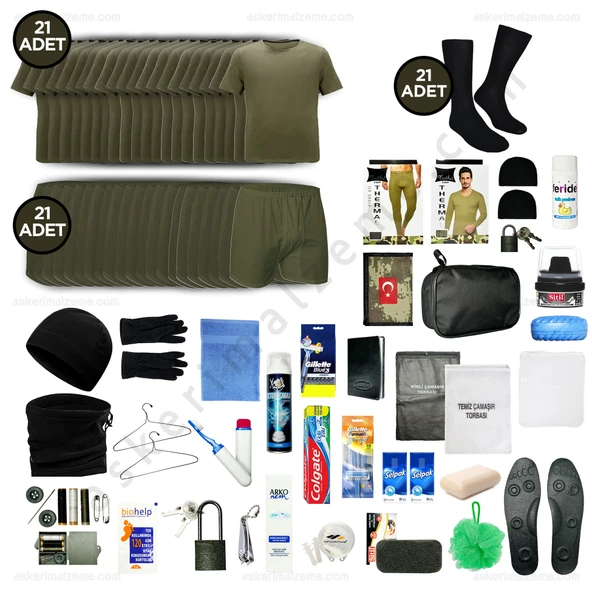 Askerimalzeme.com - 21'li Kışlık TAVSİYE Jandarma Bedelli Asker Seti - Asker Kolisi - Askeri Malzeme ürün görseli 1