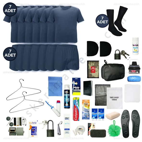 Askerimalzeme.com - 7'li Yazlık TAVSİYE Havacı Bedelli Asker Seti - Asker Kolisi - Askeri Malzeme ürün görseli 1
