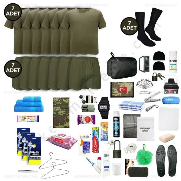 Askerimalzeme.com - 7'li Yazlık HER ŞEY DAHİL Jandarma Bedelli Asker Seti - Asker Kolisi - Askeri Malzeme ürün görseli 1