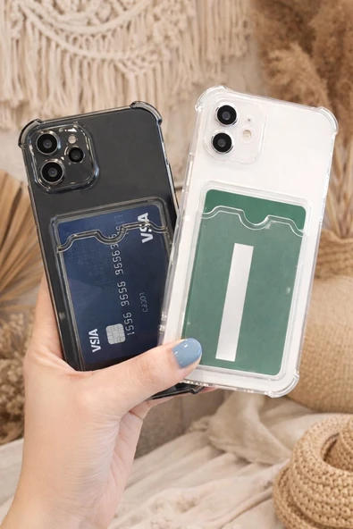 iPhone 16 Kartlıklı Antişok Kılıf Şeffaf - Resim 2