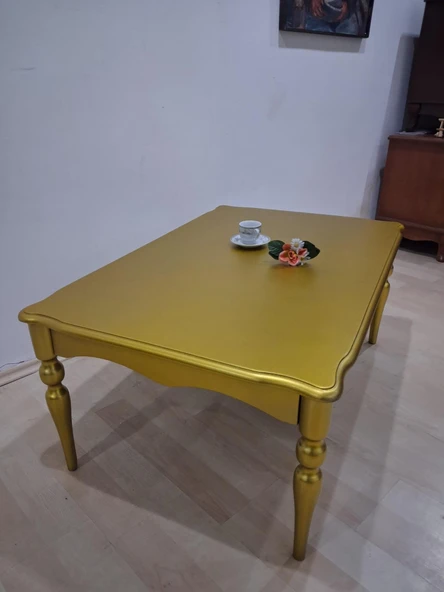 Orta Sehpa  Demonte 90684 Model Kayın  Aslan Retro Ayak Gold Renk El Yapım ürün görseli 1