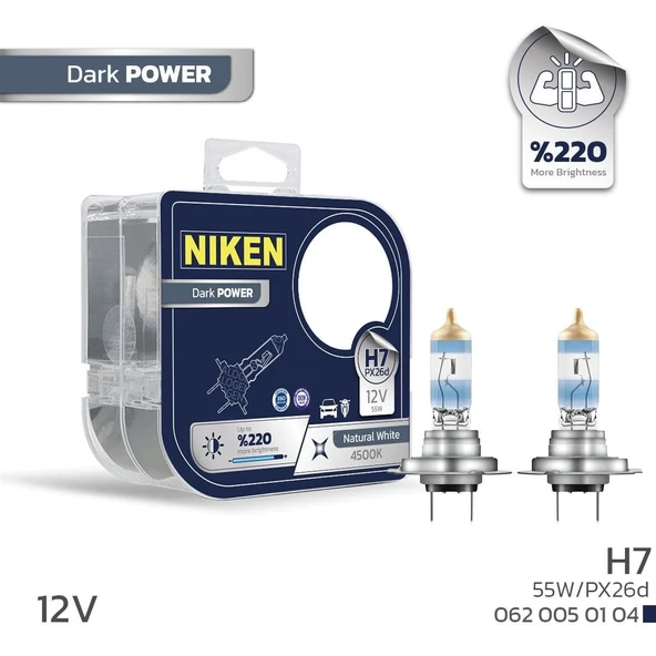 H7 12V 55W Halojen Ampul Dark Power PX26d Gün Işığı ürün görseli 1