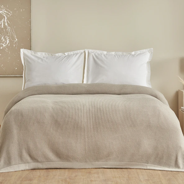 Karaca Home Cool Touch Çift Kişilik Triko Battaniye Gri ürün görseli 1