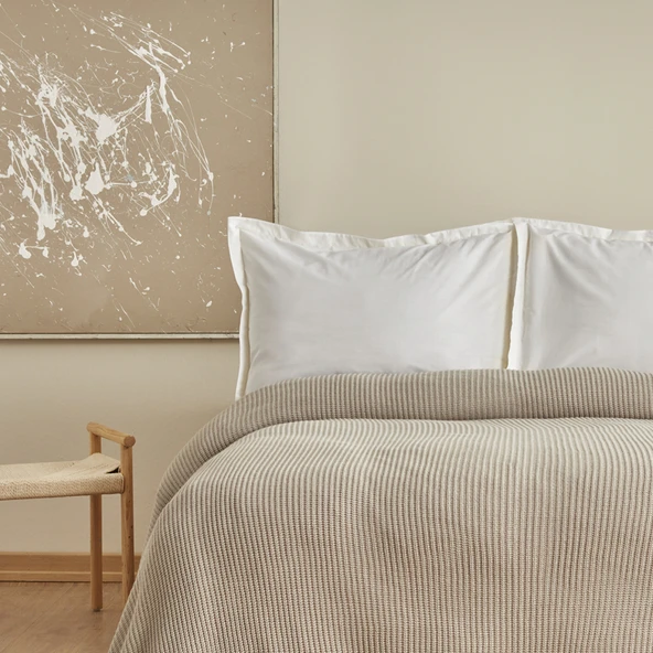 Karaca Home Cool Touch Çift Kişilik Triko Battaniye Gri - Resim 3