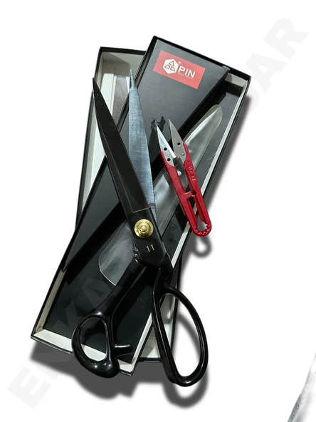 PIN - 1114 11 INC SİYAH RENK ÇELİK GÖVDE PROFESYONEL TERZİ MAKASI ürün görseli 1