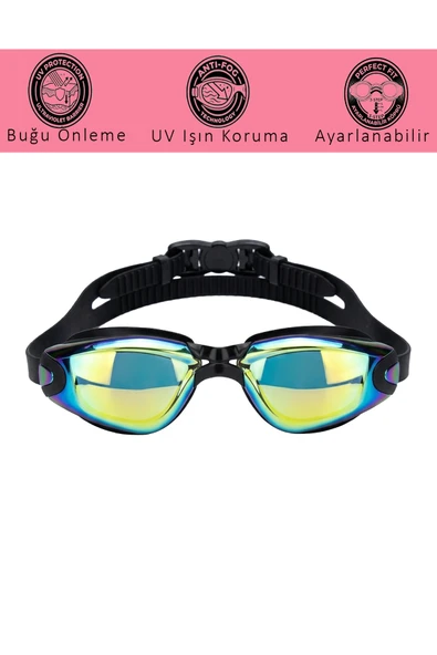 Unisex Havuz Deniz Tatil Yüzücü Gözlüğü Aynalı Sağlam Koruma Kabında ürün görseli 1