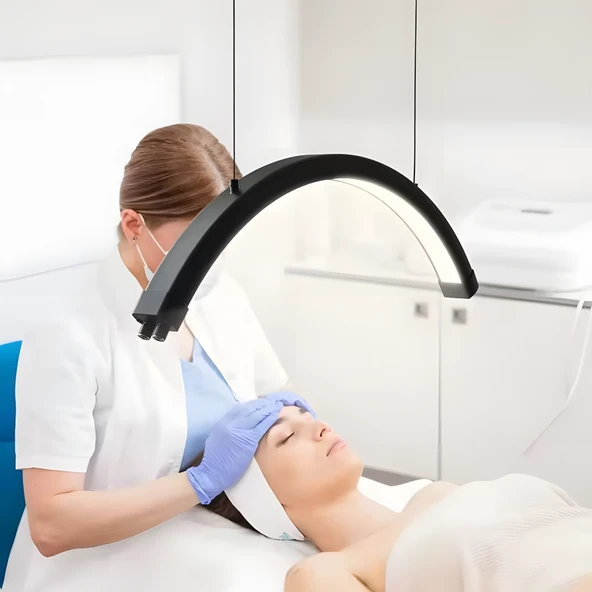 Askılı LED Kirpik Lambası Yarım Ay Lamba Salon Cilt Bakım Lambası Kumandalı 48W ürün görseli 1