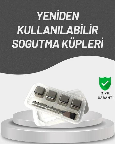 Çevre Dostu Metal Buz Küpü ve Kullanışlı Klips Seti ürün görseli 1