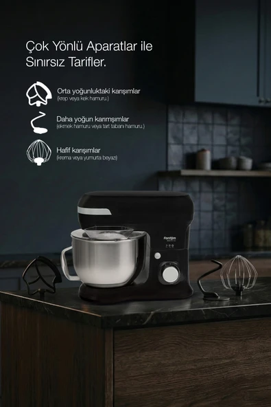 Fantom HM1500 Stand Mixer -Siyah - Resim 8
