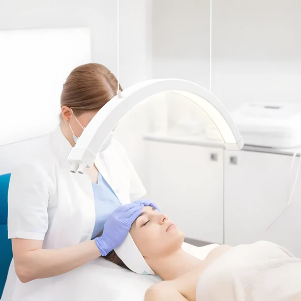 Askılı LED Kirpik Lambası Yarım Ay Lamba Salon Cilt Bakım Lambası Kumandalı 48W ürün görseli 1