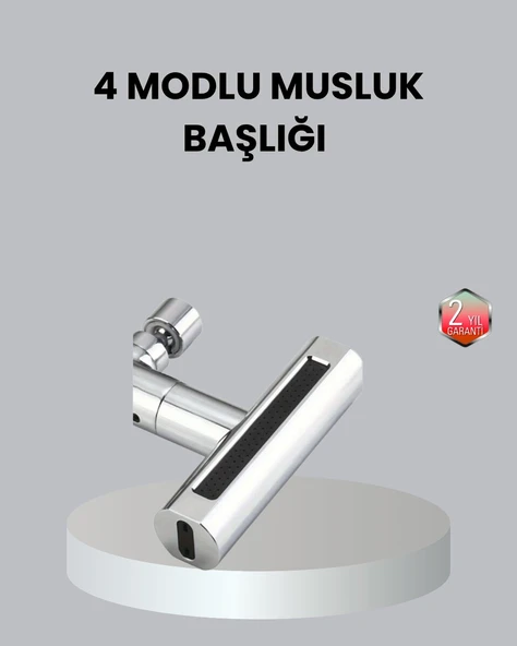 ABS Pirinç Alaşımlı Musluk Başlığı 4 Modlu 360° Dönebilen ve Ekonomik ürün görseli 1