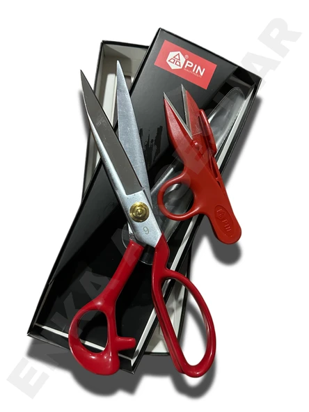 PIN - 1094 9 INC KIRMIZI SAPLI ÇELİK GÖVDE PROFESYONEL TERZİ MAKASI ürün görseli 1