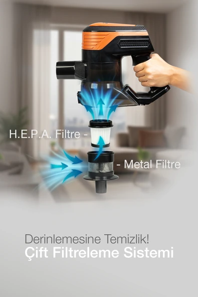 Fantom P6000 Pluto Dikey Elektrikli Süpürge -Siyah - Resim 11