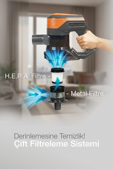 Fantom P6000 Pluto Dikey Elektrikli Süpürge-Antrasit - Resim 10