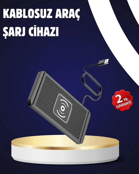Kaymaz Manyetik Kablosuz Şarj Pedi - Araç Ofis ve Ev Kullanımına Uygun ürün görseli 1