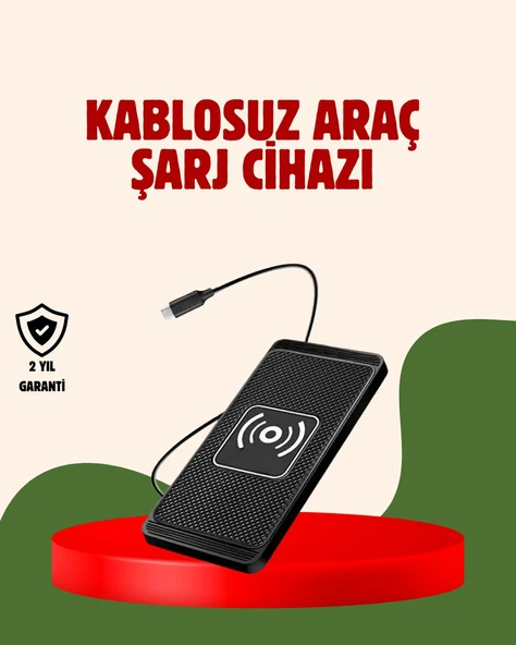 Kablosuz Manyetik Araç Şarj Pedi - Hızlı Güvenli Isınma Korumalı Tasarım ürün görseli 1