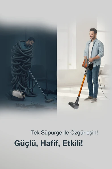 Fantom P6000 Pluto Dikey Elektrikli Süpürge-Antrasit - Resim 12