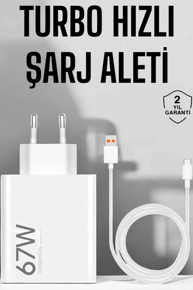 Şarj Aleti 67W Hızlı Şarj Turbo Type-C Uyumlu Şarj Adaptörü Kablosu ürün görseli 1