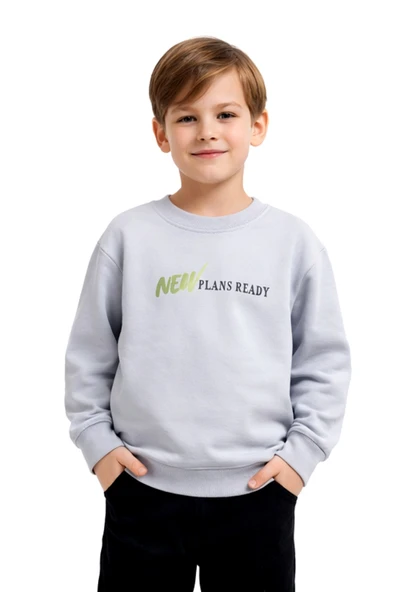 Erkek Çocuk Önü Arkası Baskılı Sweatshirt BGL-ST05239 ürün görseli 1