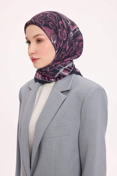 Dört Mevsim Antik Motif Viskon Velora Eşarp 6421 ürün görseli 1