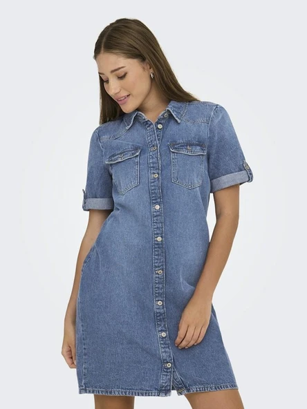 Only Lısa Denim Kadın Elbise 15353176 - Resim 4