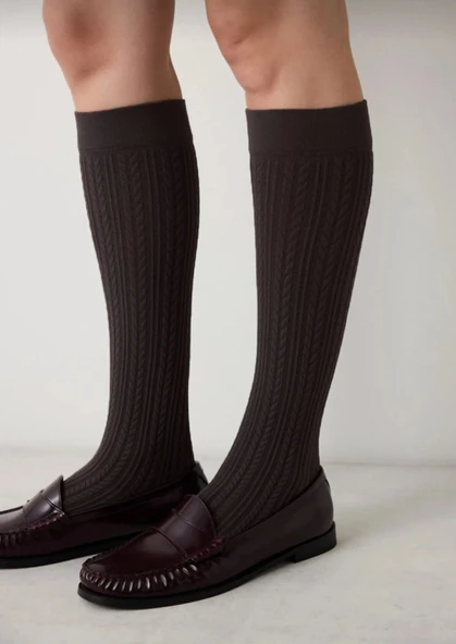 Penti Desenli Pantolon Çorap KNIT Kestane ürün görseli 1