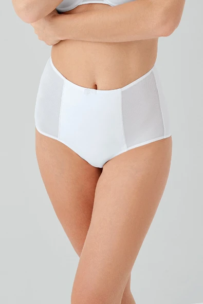 New Bra 9304 Bayan Yüksek Bel Korseli Külot Beyaz ürün görseli 1
