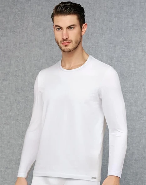 Doreanse 2900 Erkek Uzun Kol T-Shirt Beyaz ürün görseli 1