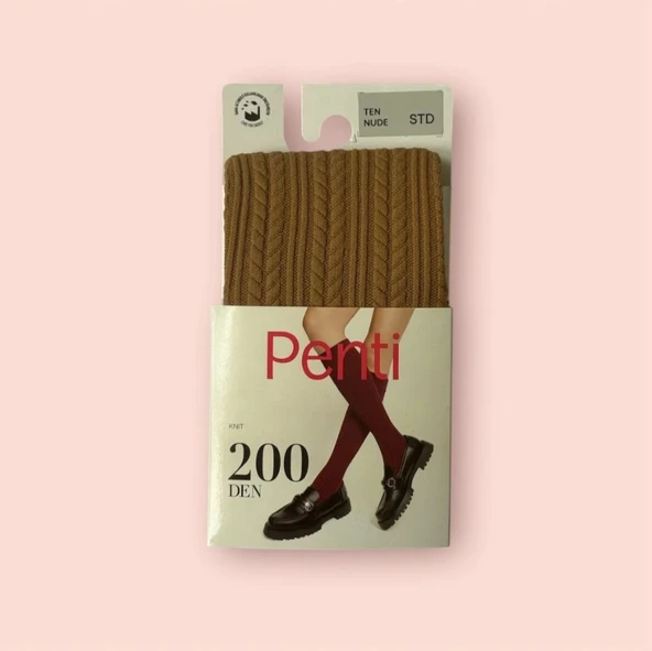 Penti Desenli Pantolon Çorap KNIT Ten ürün görseli 1