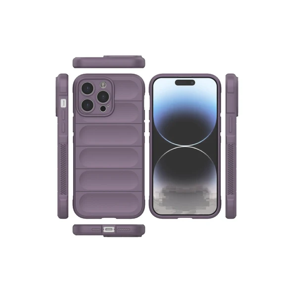 Newface Apple iPhone 13 Pro Max Kılıf Optimum Silikon - Mor - Resim 3