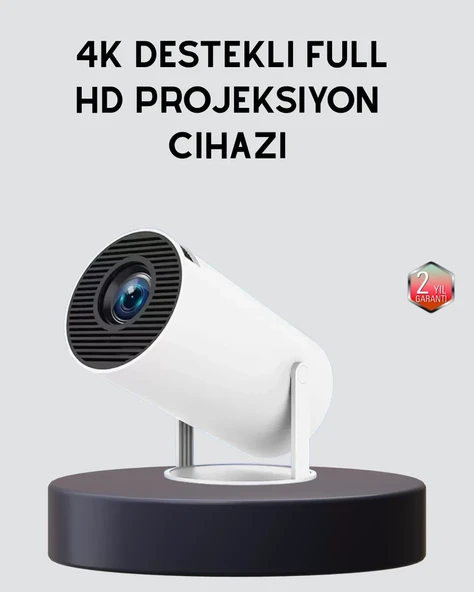 Ev Sineması Projeksiyon Cihazı - 160 ANSI Lümen 4K Uyumlu ve Kablosuz Görüntü Aktarımı ürün görseli 1