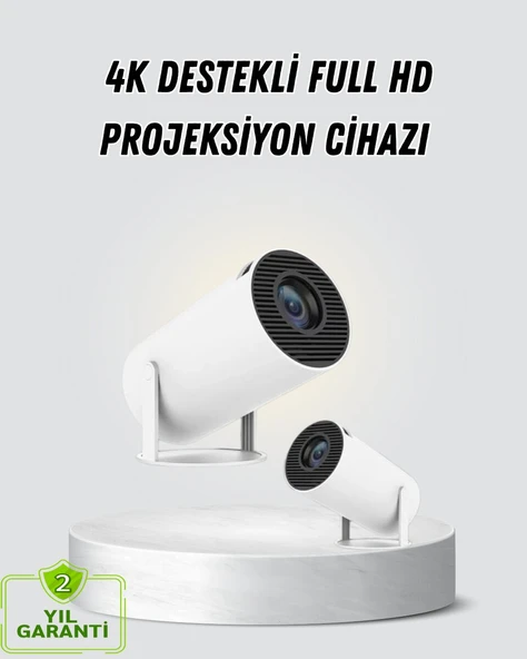 Full HD 4K Destekli Akıllı Projeksiyon - 130 inç Ekran Uzun Ömürlü Ampul ve Çoklu Giriş ürün görseli 1