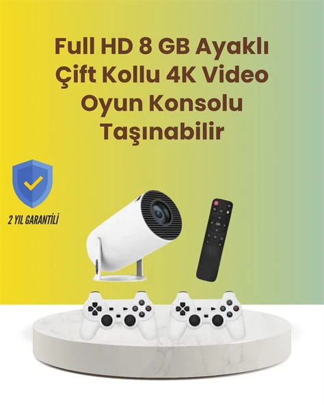 TÇift Kollu Tasarımlı Kablosuz Projeksiyon - 4K 10.000 Oyun ve Smart App Desteği ürün görseli 1