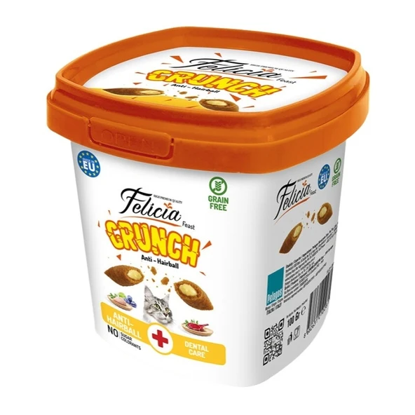 Felicia Felicia Kedi Crunch Ödül Maması Tüy Yumağı Kontrolü Ve Diş Sağlığı 100 Gr ürün görseli 1