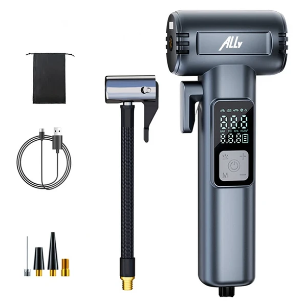 Ally ST-5530 Dijital  Şarjlı Araç Lastik Hava Şişirme Pompası Powerbank Pencere kırıcı-(5775) ürün görseli 1