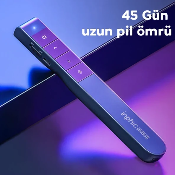 İNPHİC PL1 Projeksiyon Multimedya Sunum Şarjlı Kırmızı Lazerli Uzaktan Kumanda-(5775) ürün görseli 1