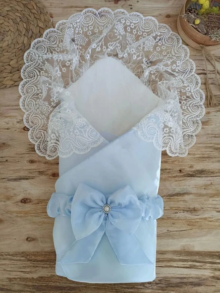 Yenidoğan Kumru İnci Fiyonk Kristal Parlak Duvaklı Kundak Bebek Battaniyesi Mi ürün görseli 1