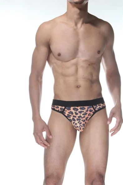 Leopar Desenli Erkek Tangası - Resim 4