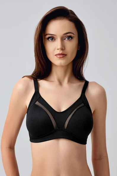 New Bra 6001 Kadın Balensiz Toparlayıcı Sütyen Siyah ürün görseli 1