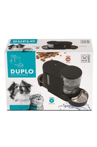 M-PETS Duplo Mama Ve Su Kabı Hazneli Black 3l/1.3kg 10530399 ürün görseli 1