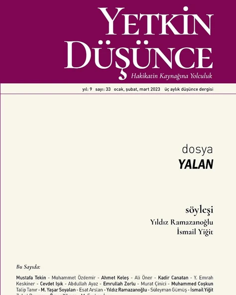 Yetkin Düşünce Dergi 33.Sayı Ocak-Şubat-Mart 2026 ürün görseli 1