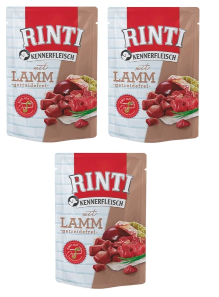 Rinti Pouch Kuzu Etli Köpek Yaş Mama 400 Gr. X 3 Adet ürün görseli 1