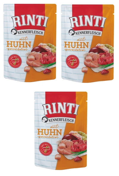 Rinti Pouch Tavuklu Köpek Yaş Mama 400 Gr. X 3 Adet ürün görseli 1
