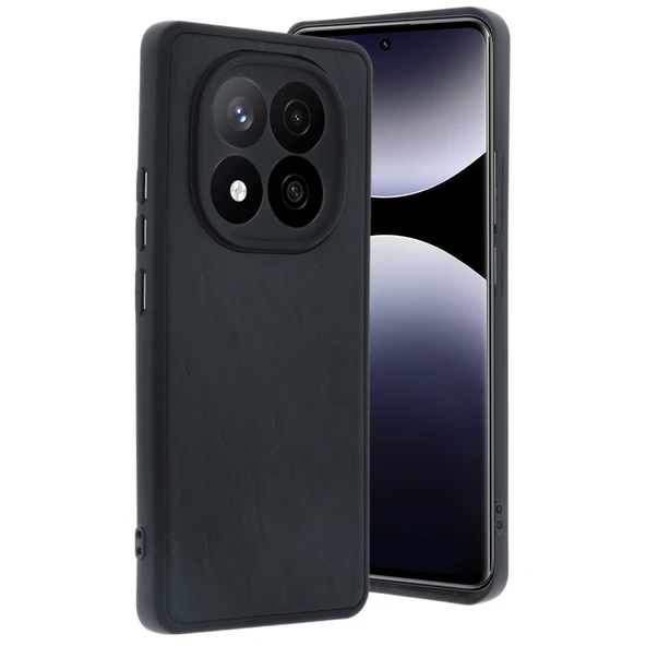 Newface Xiaomi Redmi Note 14 Pro 5G Kılıf Aras Deri Kapak - Siyah ürün görseli 1