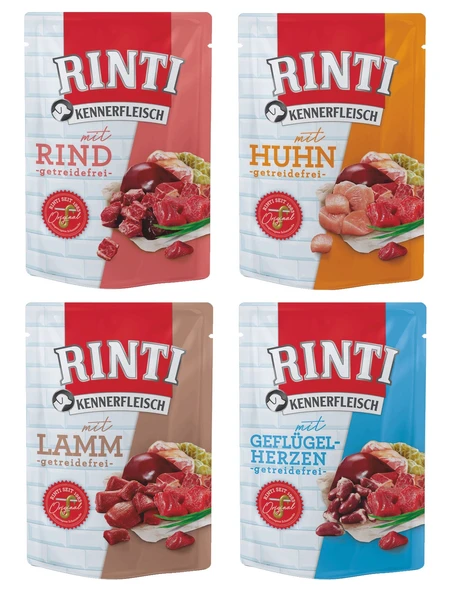 Rinti Pouch 4 Çeşit Karma Köpek Yaş Mama 400 Gr. X 4 Adet ürün görseli 1